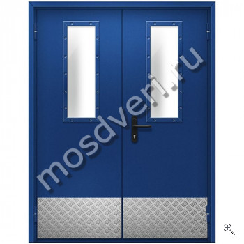 Противопожарная двустворчатая дверь со стеклом EI-60 - купить от производителя Мосдвери Противопожарная двустворчатая дверь со стеклом EI-60
