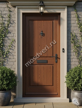 Высокая входная дверь в частный дом коричневая - купить от производителя Мосдвери Высокая входная дверь в частный дом коричневая